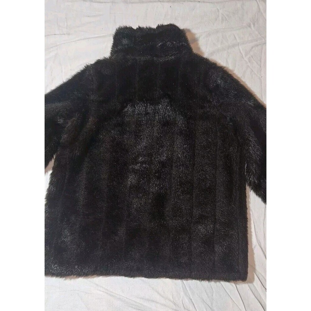 Vtg Roamans Dark Brown Faux Fur Coat Size 1X Jacket Whimsigoth Viking - Picture 7 of 10